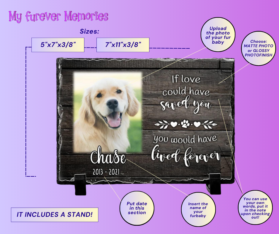 Personalized Dog Memorial   If Love Could Have Saved You  Personalized Picture Keepsake