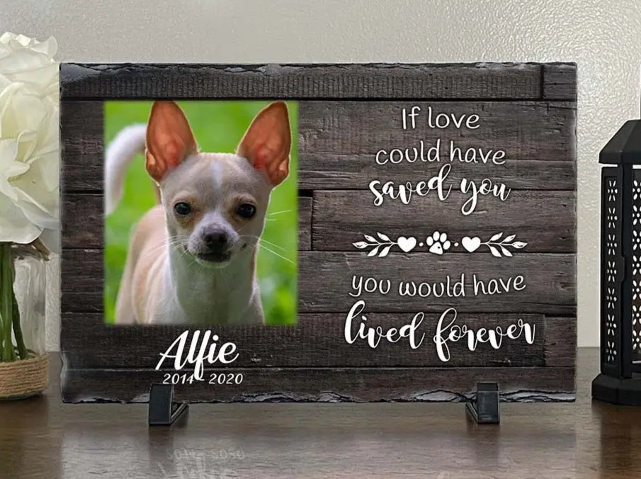 Personalized Dog Memorial   If Love Could Have Saved You  Personalized Picture Keepsake Memorial Slates
