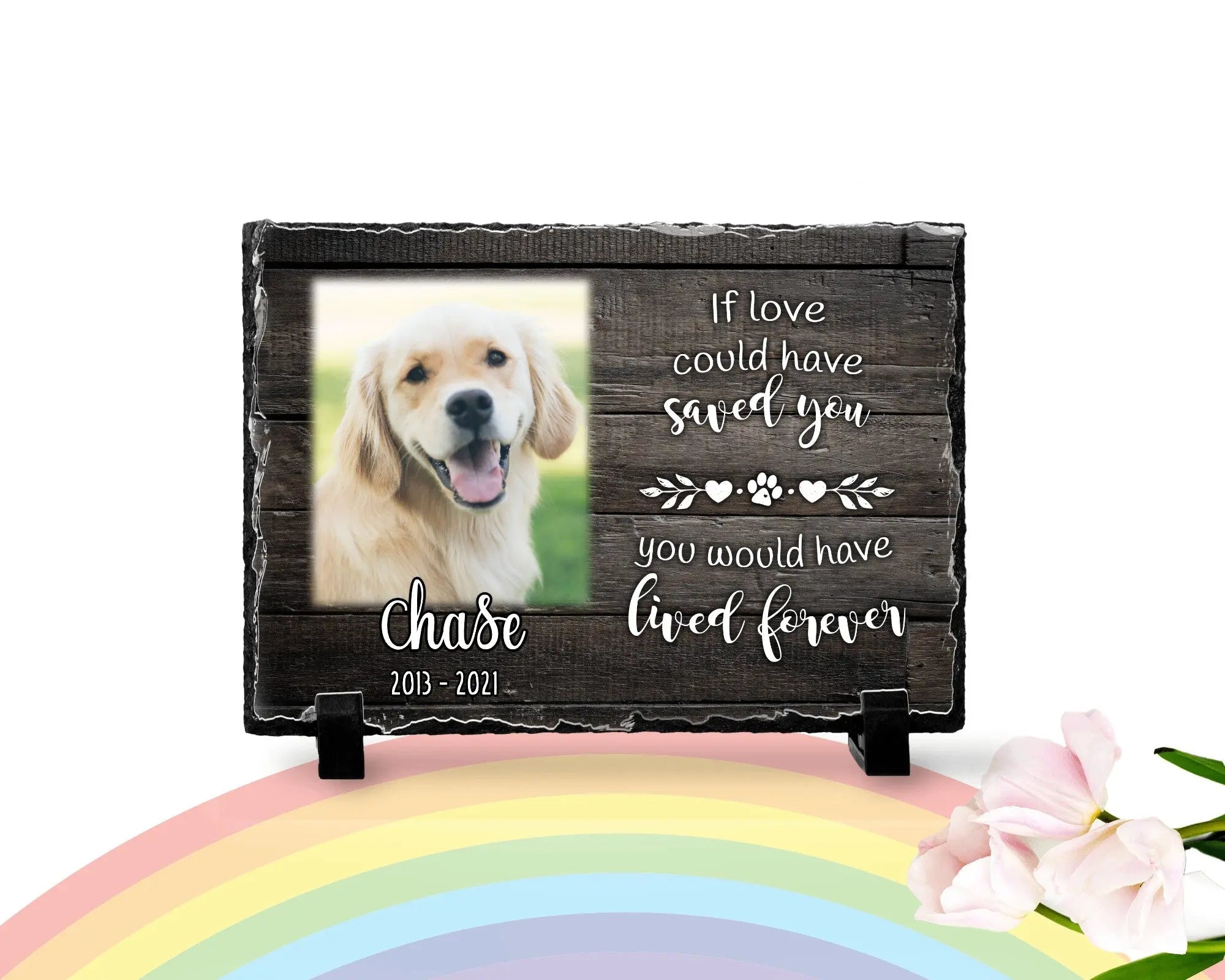 Personalized Dog Memorial   If Love Could Have Saved You  Personalized Picture Keepsake Memorial Slates