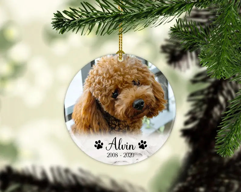 Personalized Dog Memorial  Christmas Ornament Personalized Picture Keepsake Ornaments